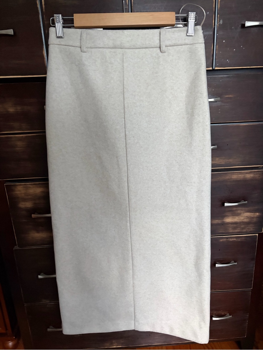 Classic Cream Pencil Skirt - Women's Tailored Maxi / Size Small